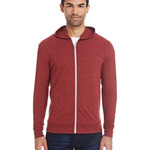 Unisex Triblend Full-Zip Lightweight Hooded Sweatshirt