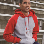 Unisex Dri Power® Colorblock Raglan Hooded Sweatshirt