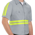 Men's Tall Enhanced Visibility Industrial Work Shirt