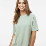 Women's French Terry Short Sleeve Crewneck Sweatshirt