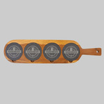 18 1/2" x 4 1/4" Acacia Wood/Slate Serving Board