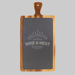 16" x 7 3/4" Acacia Wood/Slate Cutting Board